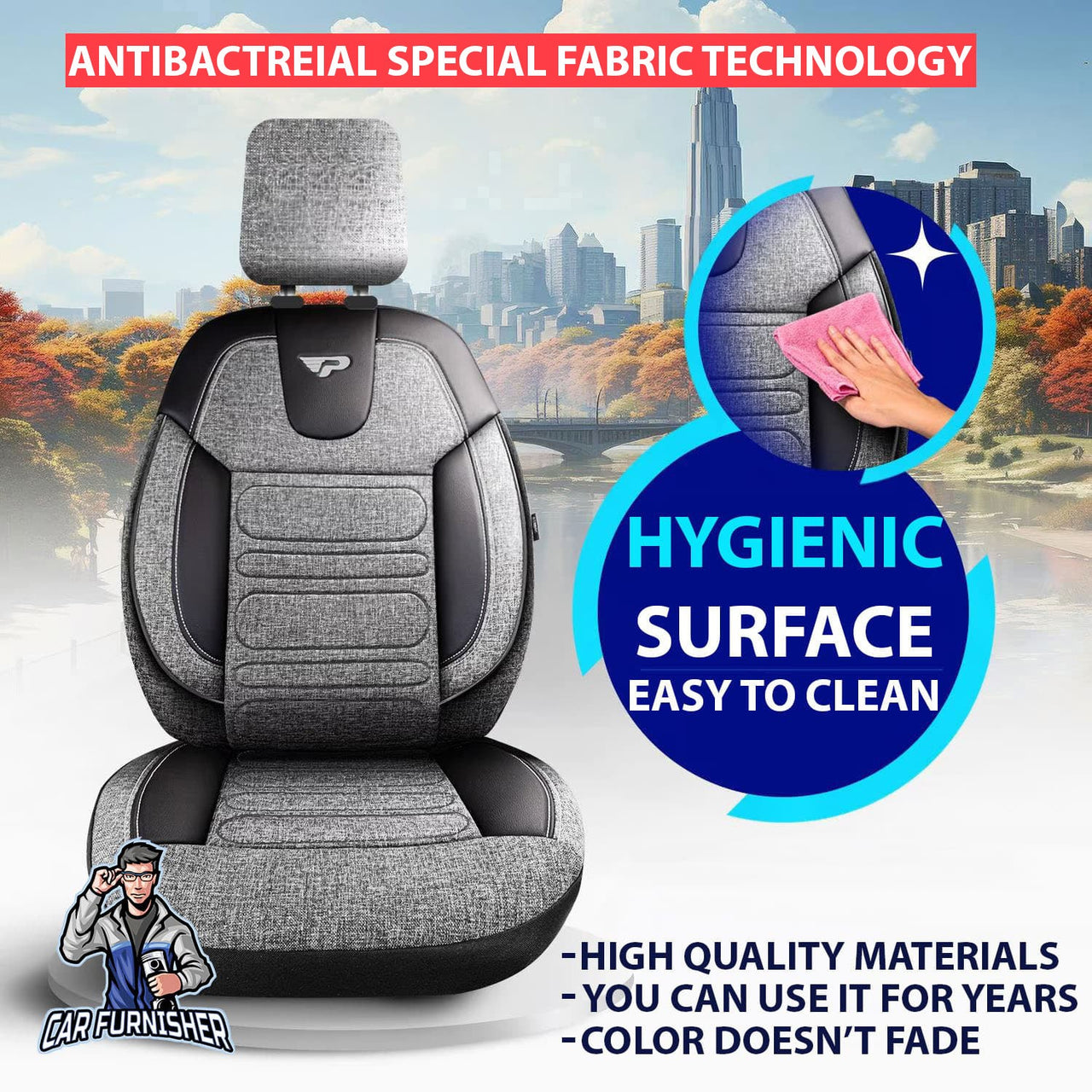 Skoda Yeti Seat Covers Atlanta Linen Fabric Design