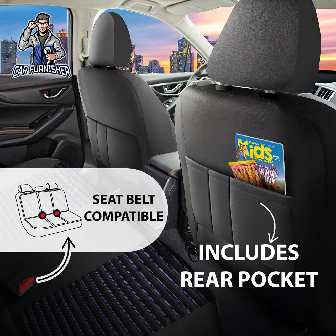 Skoda Fabia Seat Covers Boston Velour Fabric Design