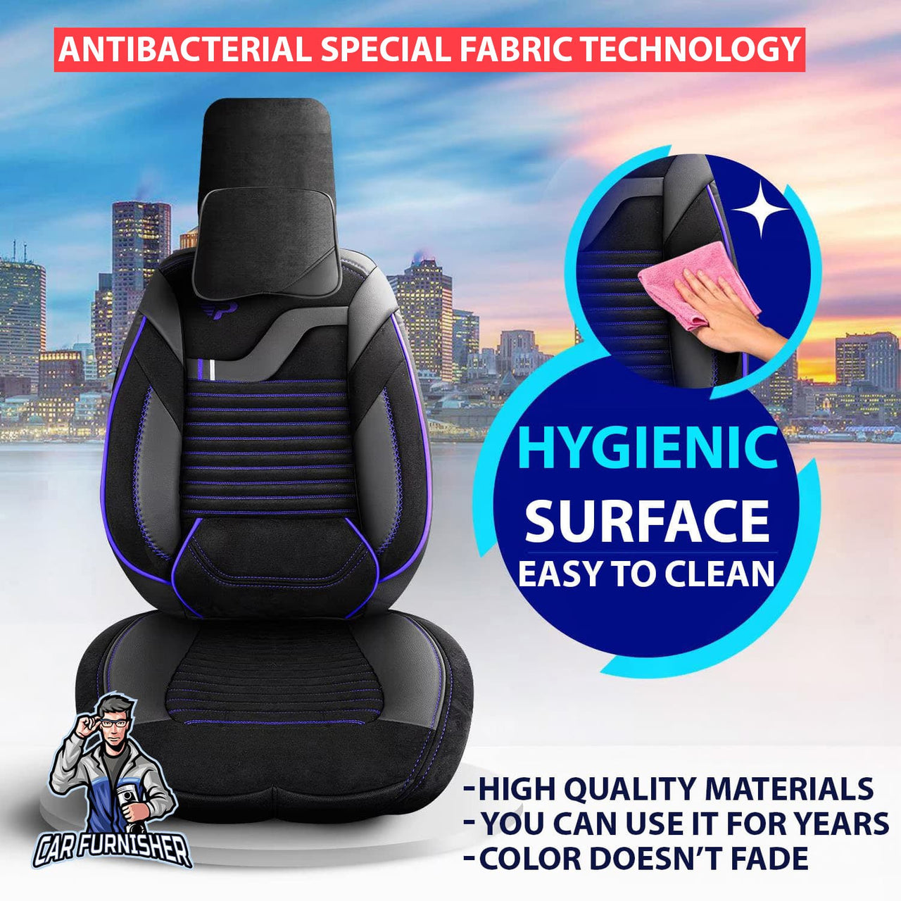 Skoda Kodiaq Seat Covers Boston Velour Fabric Design