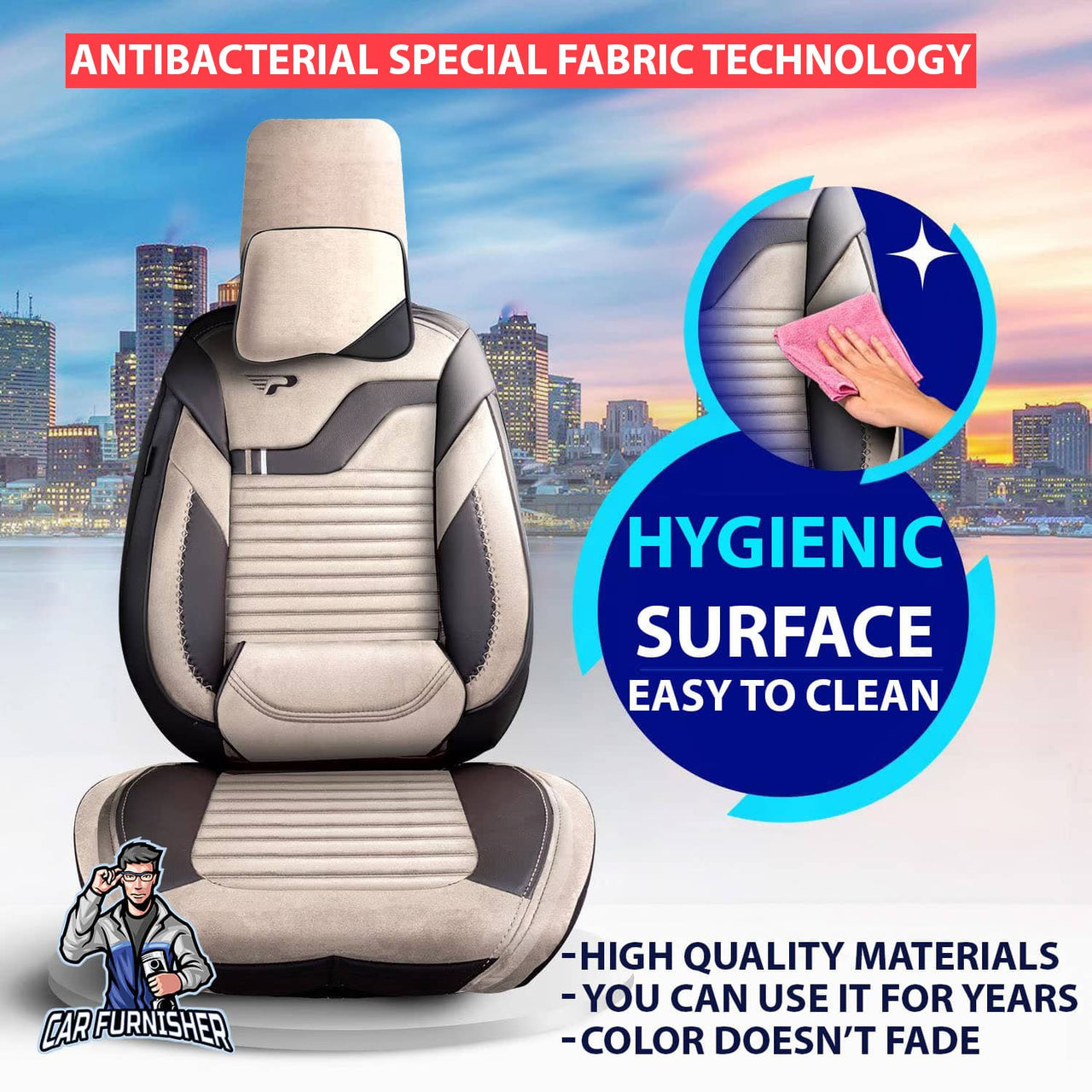 Volvo C40 Seat Covers Boston Velour Fabric Design