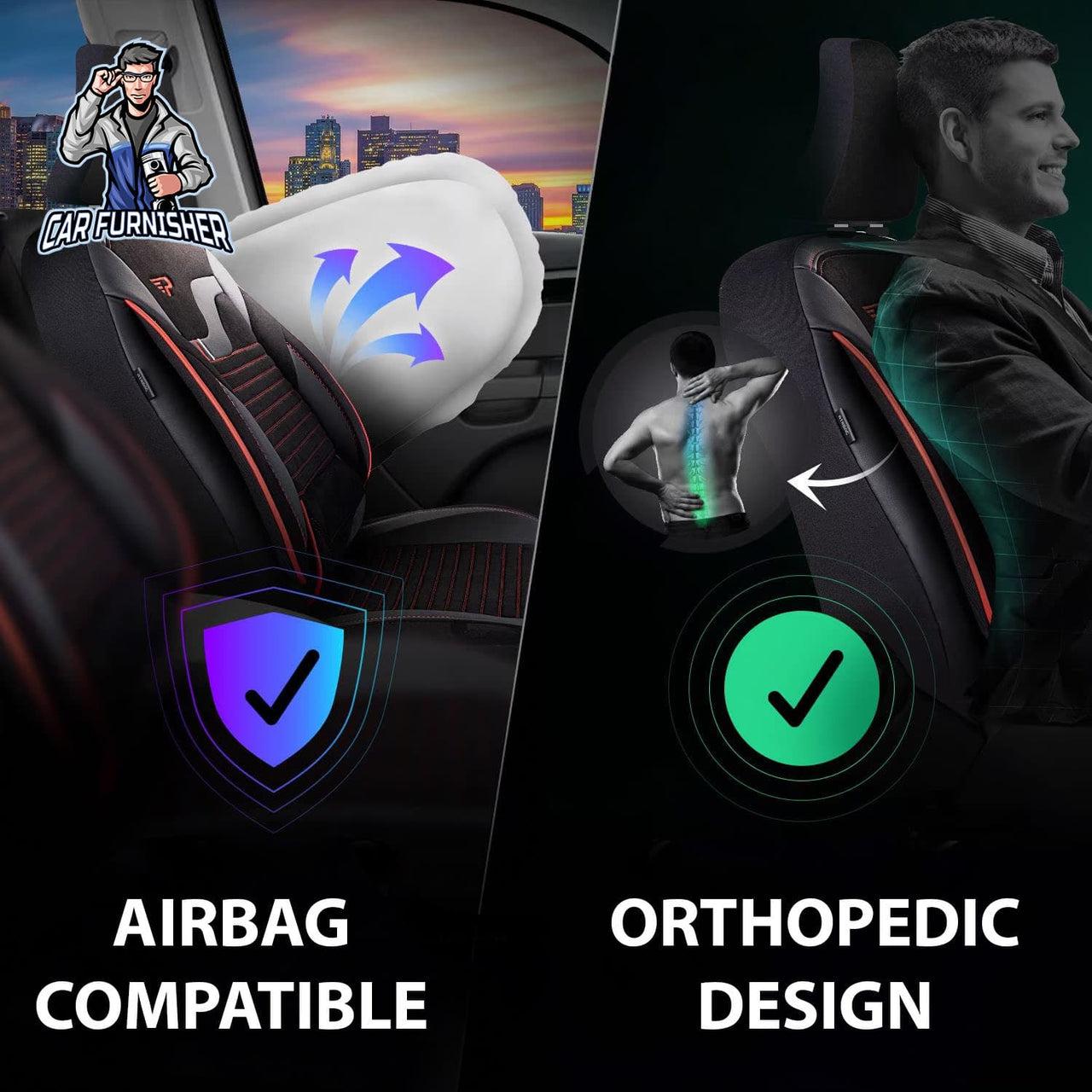 Skoda Kodiaq Seat Covers Boston Velour Fabric Design