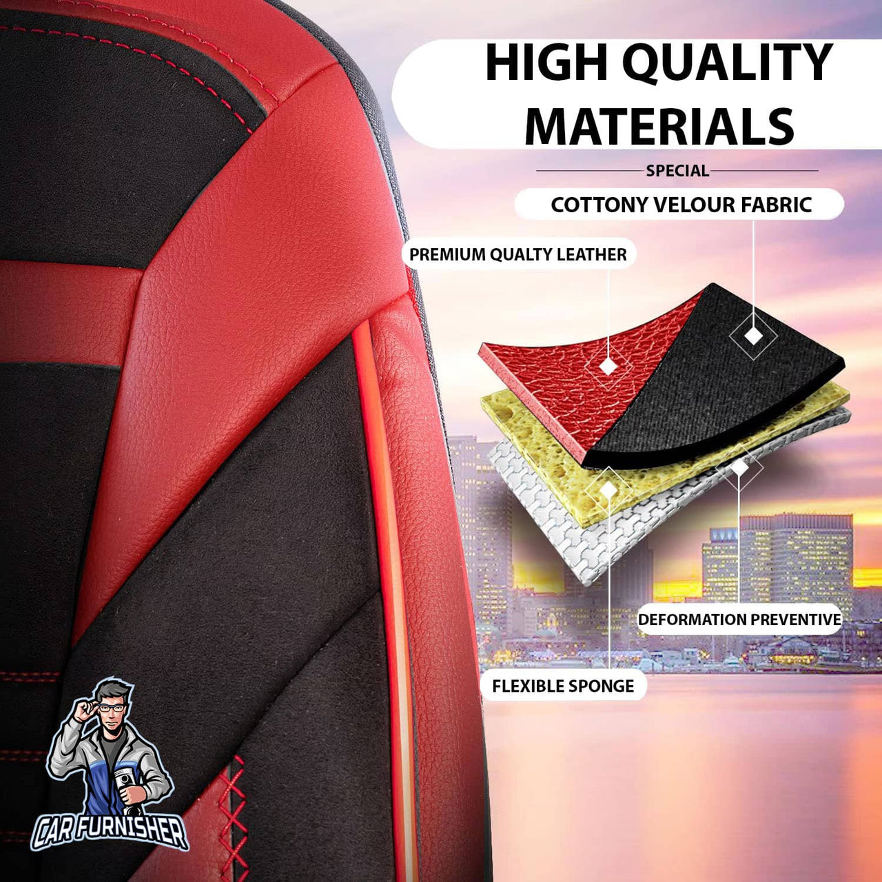 Skoda Rapid Seat Covers Boston Velour Fabric Design