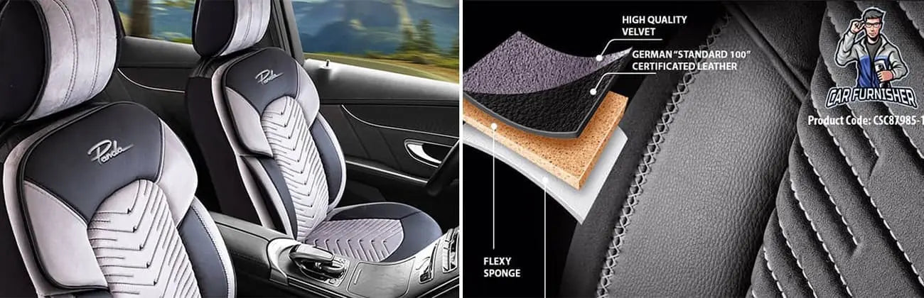 Modern car's interior with premium seat coverings.