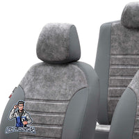 Thumbnail for Ford Transit Seat Covers Milano Suede Design Smoked Leather & Suede Fabric