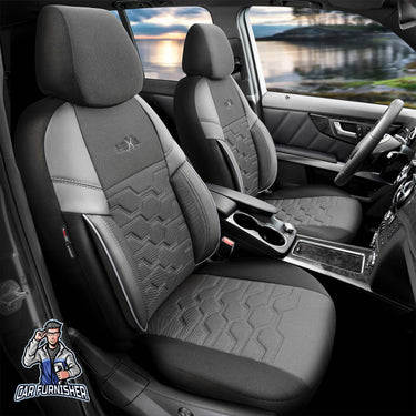 Skoda Octavia Seat Covers Hexa Design Black 5 Seats + Headrests (Full Set) Leather & Jacquard Fabric