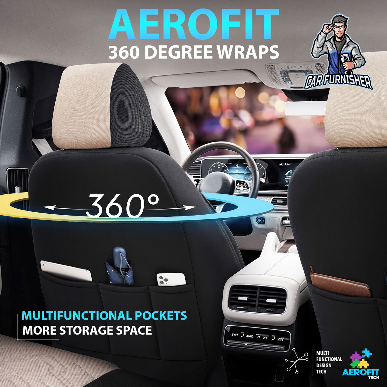 Skoda Kodiaq Seat Covers Reflective Design