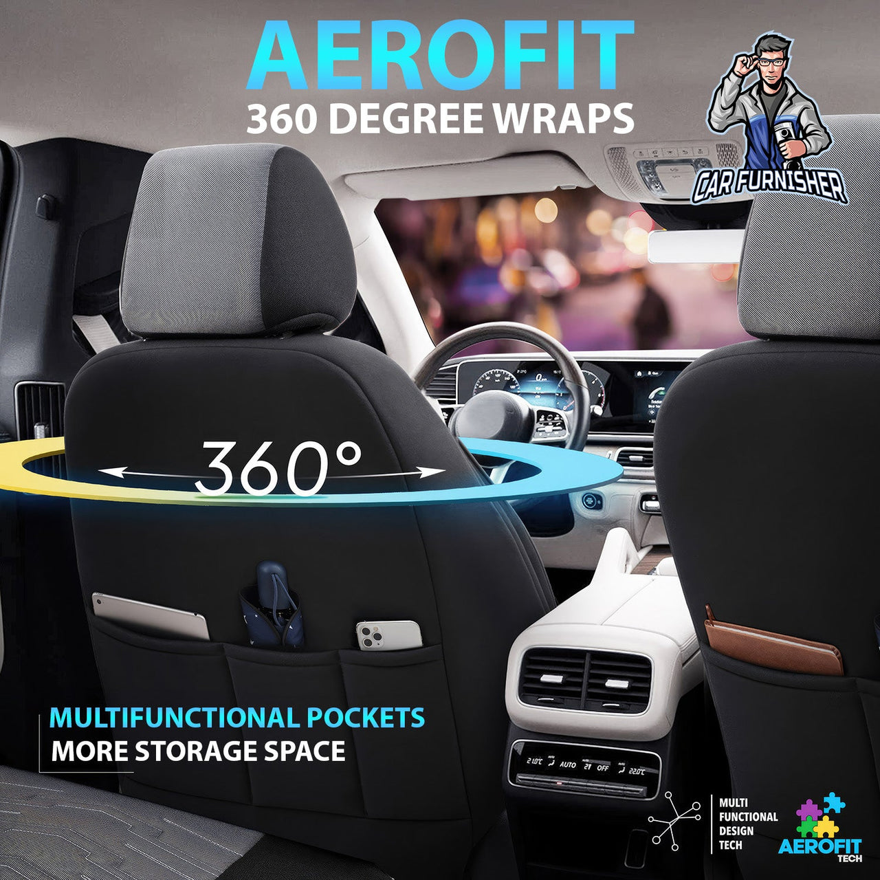 Tesla Model 3 Seat Covers Reflective Design