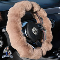 Thumbnail for Steering Wheel Cover - Plush Daisy Design