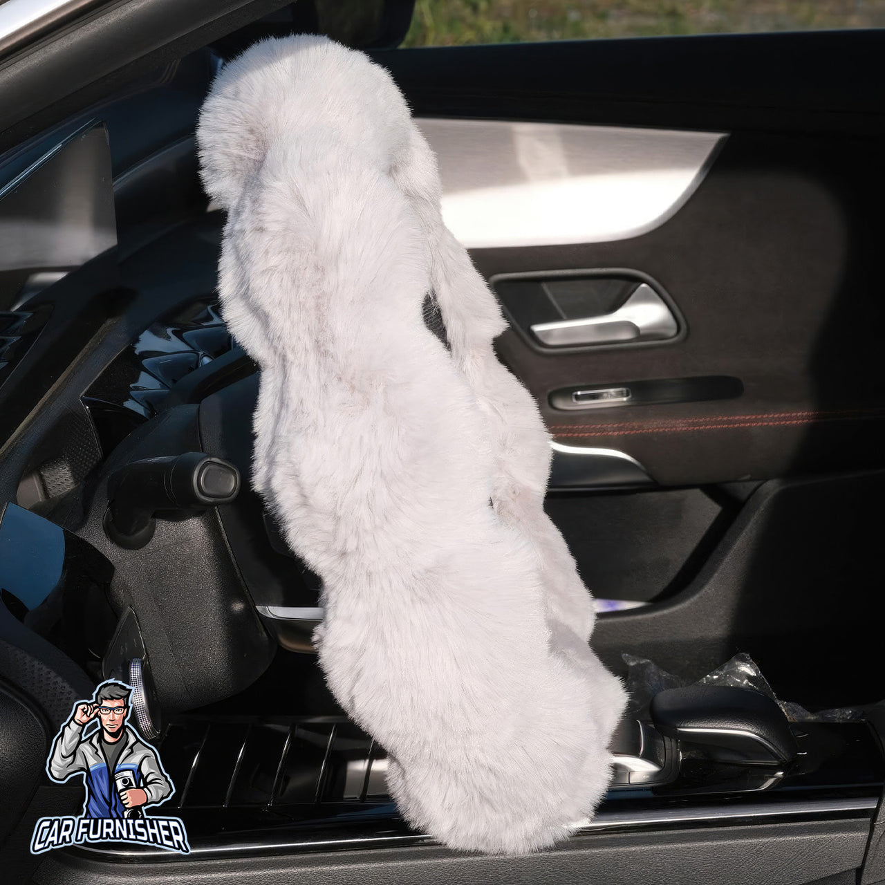 Steering Wheel Cover - Plush Daisy Design