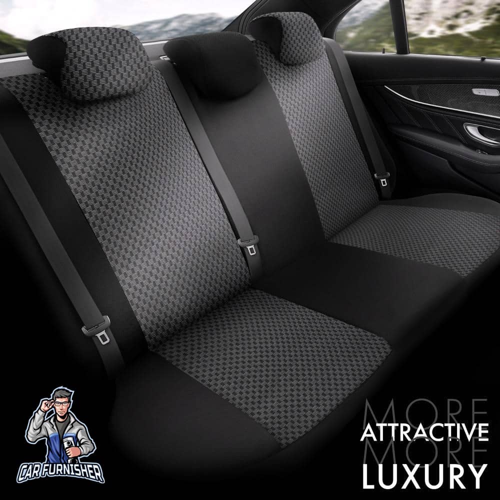 Luxury Car Seat Cover Set (3 Colors) | Toro Performance Series Gray Leather & Fabric