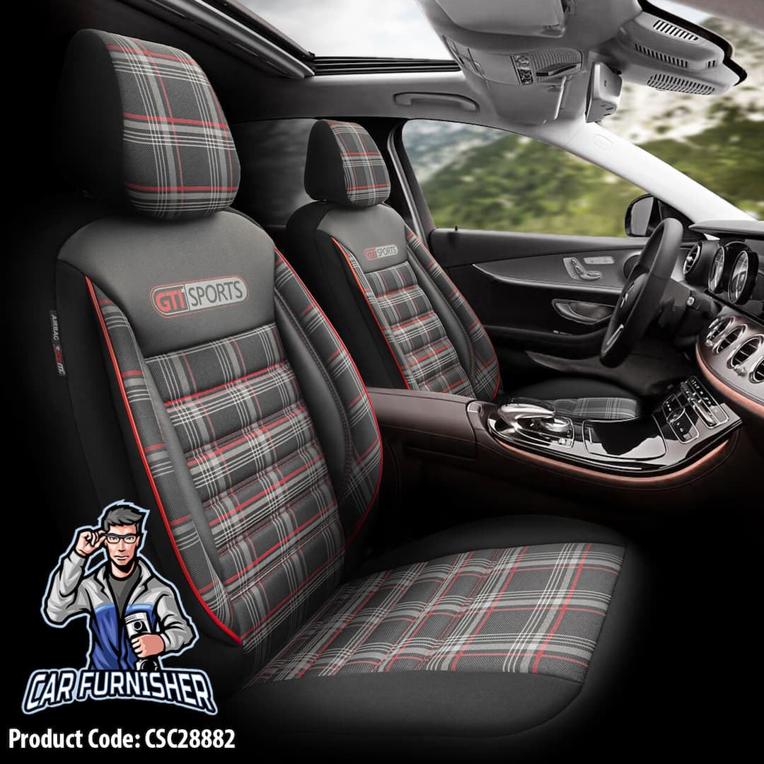 Car seat covers inside a car interior