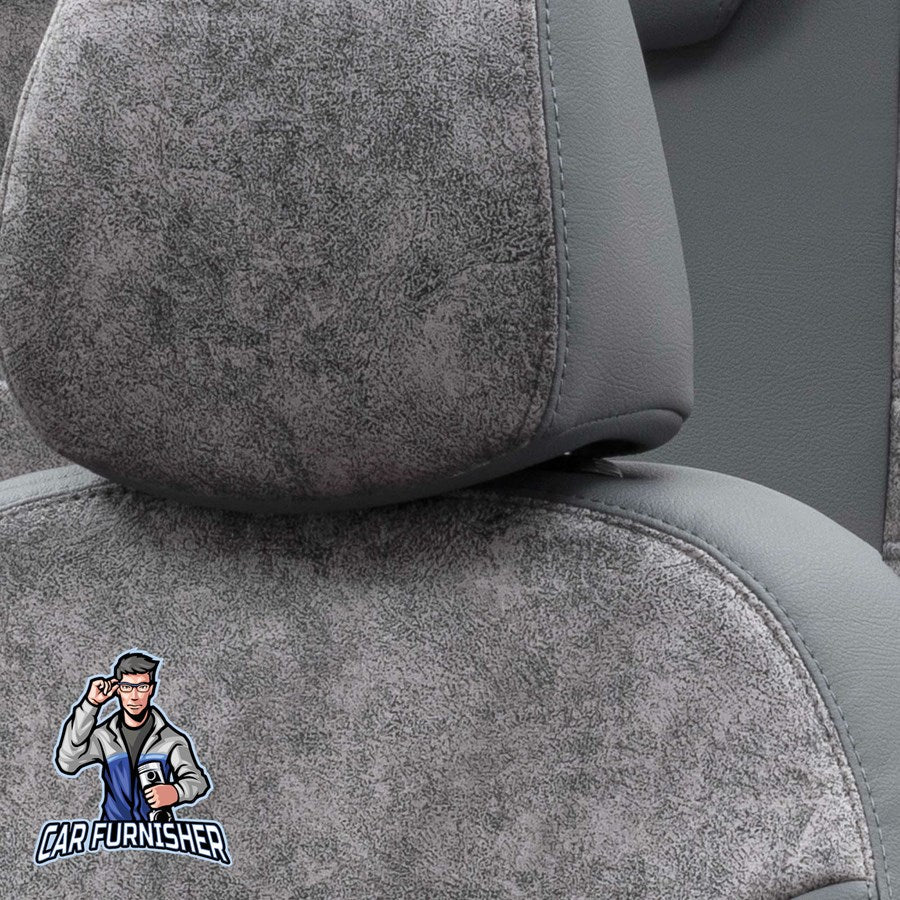 Dacia Logan Seat Covers Milano Suede Design Smoked Leather & Suede Fabric