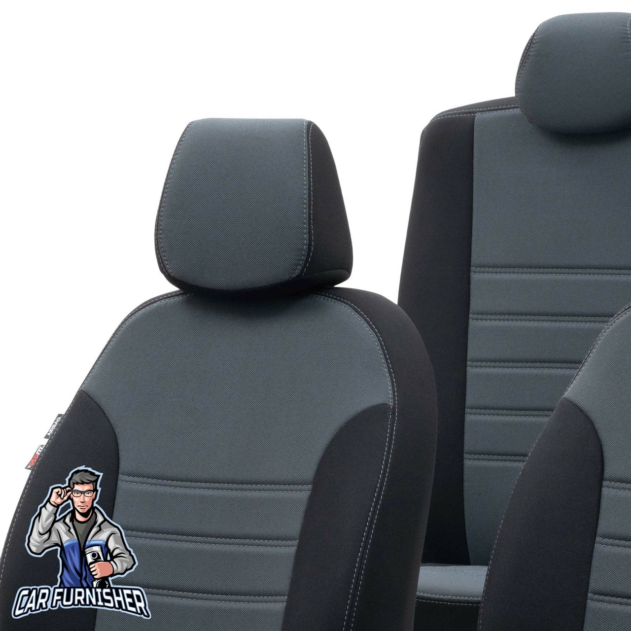 Mercedes 190 Series Seat Covers Original Jacquard Design Smoked Black Jacquard Fabric