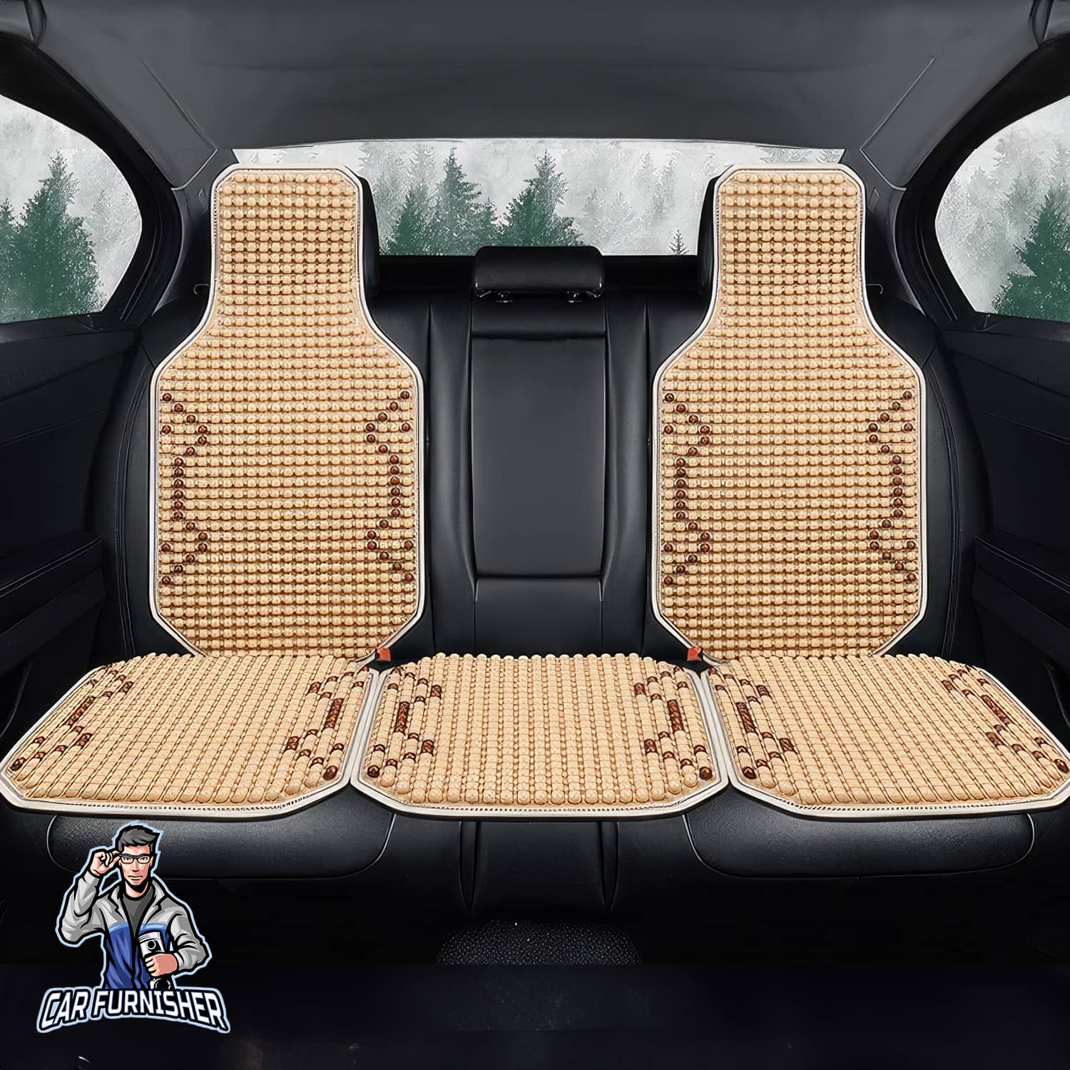 Real Wood Beaded Car Seat Cover