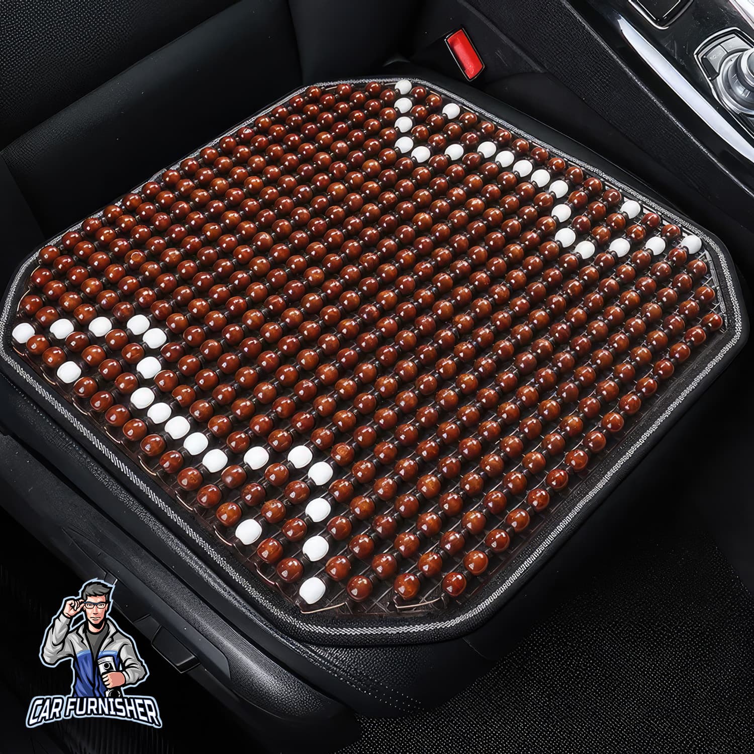 Beaded Car Seat Cover Real Wood (5 Colors)