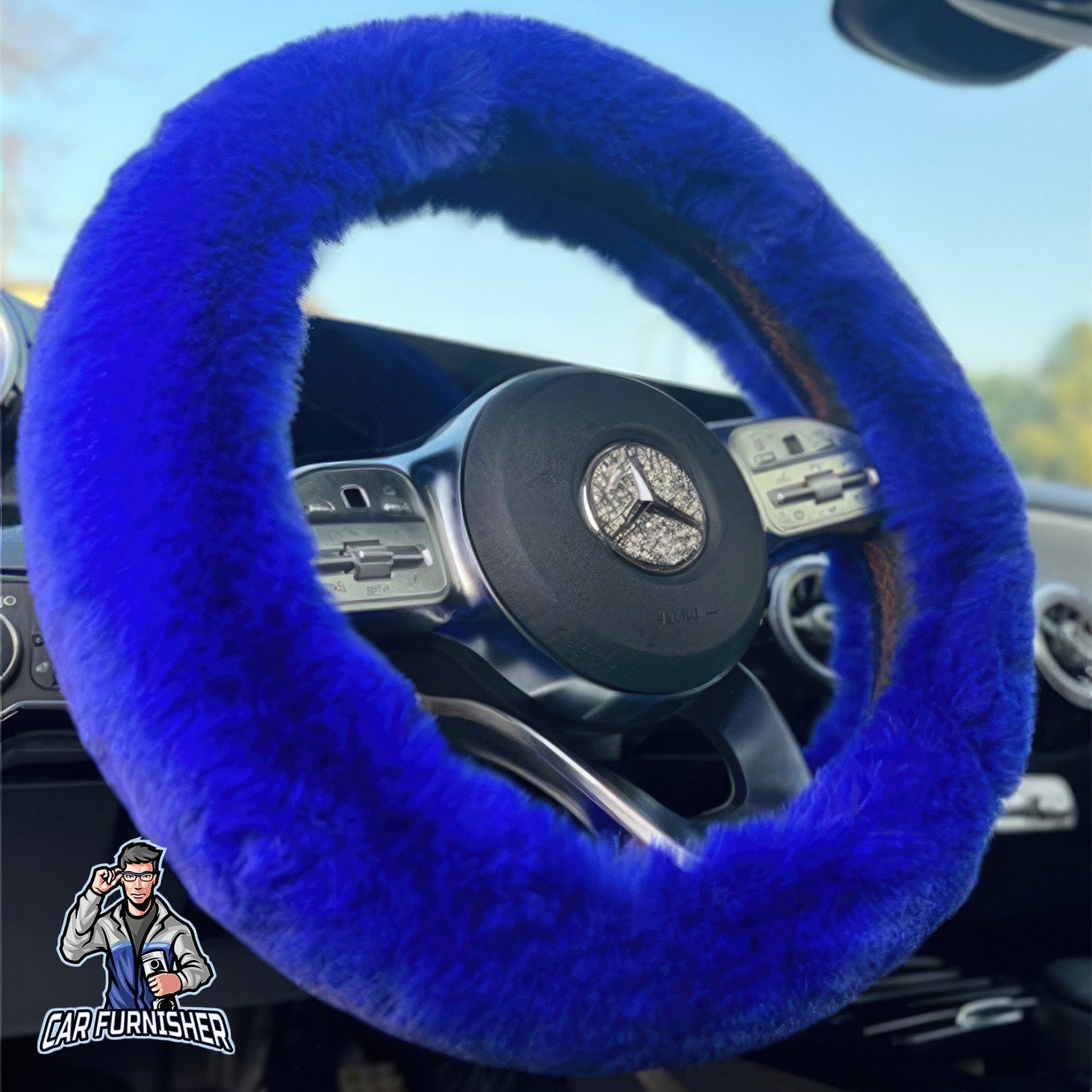 Fluffy Plush Steering Wheel Cover  Extra Soft Quality – Carfurnisher