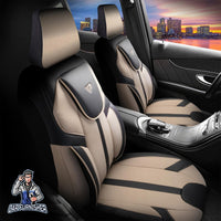 Thumbnail for Citroen C4 Seat Covers Cappadocia Design Beige 5 Seats + Headrests (Full Set) Leather & Jacquard Fabric