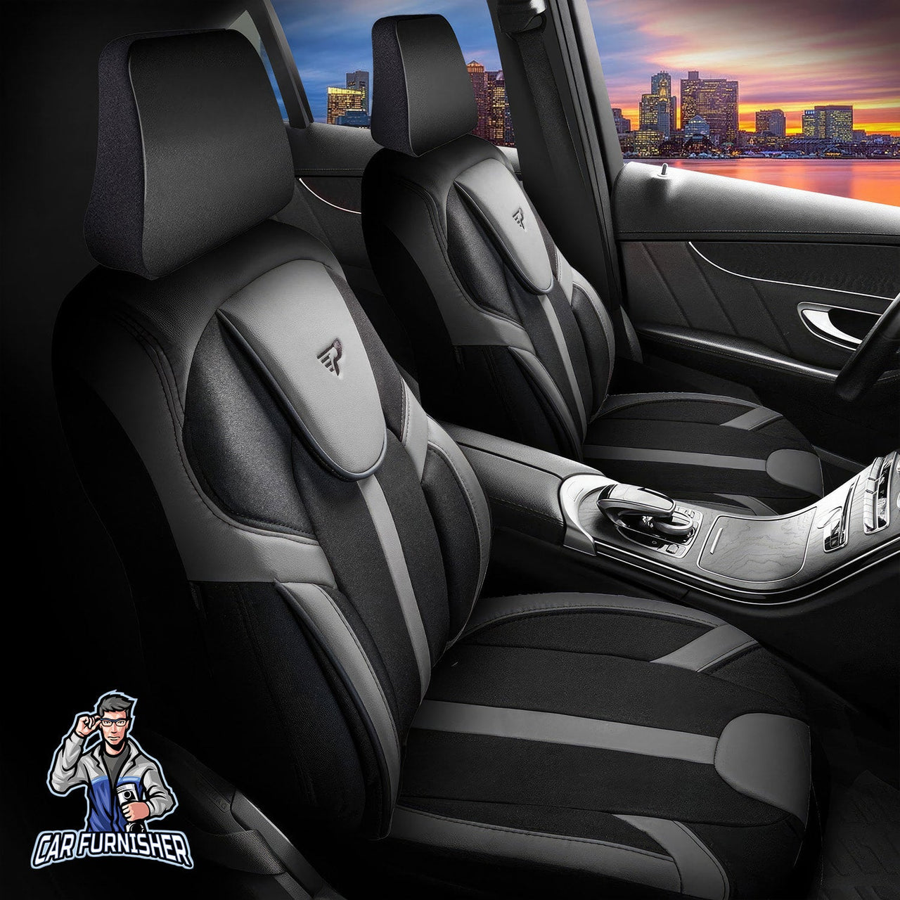 Volkswagen Jetta Seat Covers Cappadocia Design Black 5 Seats + Headrests (Full Set) Leather & Jacquard Fabric