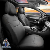 Thumbnail for Car Seat Protector - Exclusive Leather Design Black Leather & Fabric