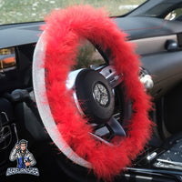 Thumbnail for Sparkling Luxury Soft Feather Steering Wheel Cover | Swarovski