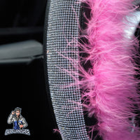 Thumbnail for Sparkling Luxury Soft Feather Steering Wheel Cover | Swarovski