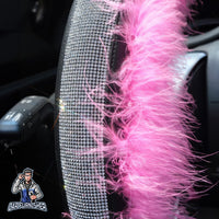 Thumbnail for Sparkling Luxury Soft Feather Steering Wheel Cover | Swarovski