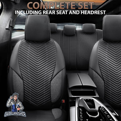 Volkswagen Jetta Seat Covers Advanced Design Smoked 5 Seats + Headrests (Full Set) Leather & Linen Fabric