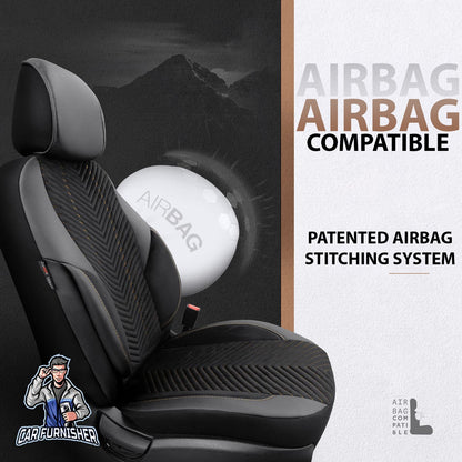Volkswagen Jetta Seat Covers Advanced Babyface Design Orange 5 Seats + Headrests (Full Set) Leather & Suede Fabric