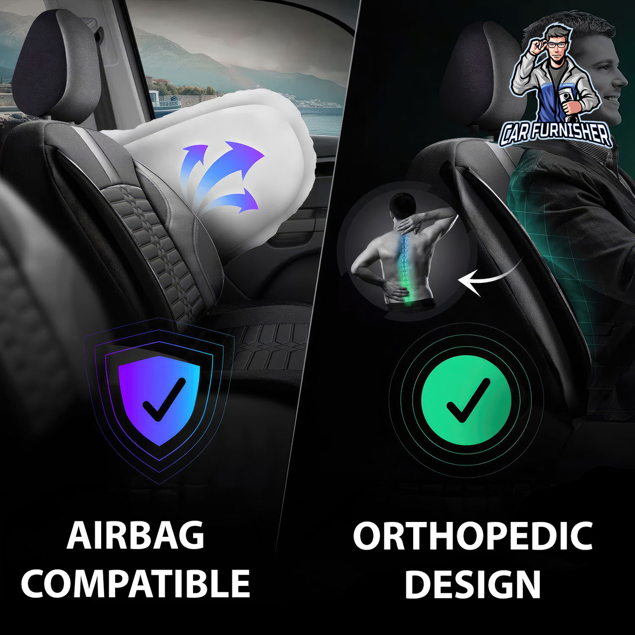 Car Seat Cover Set - Athens Design