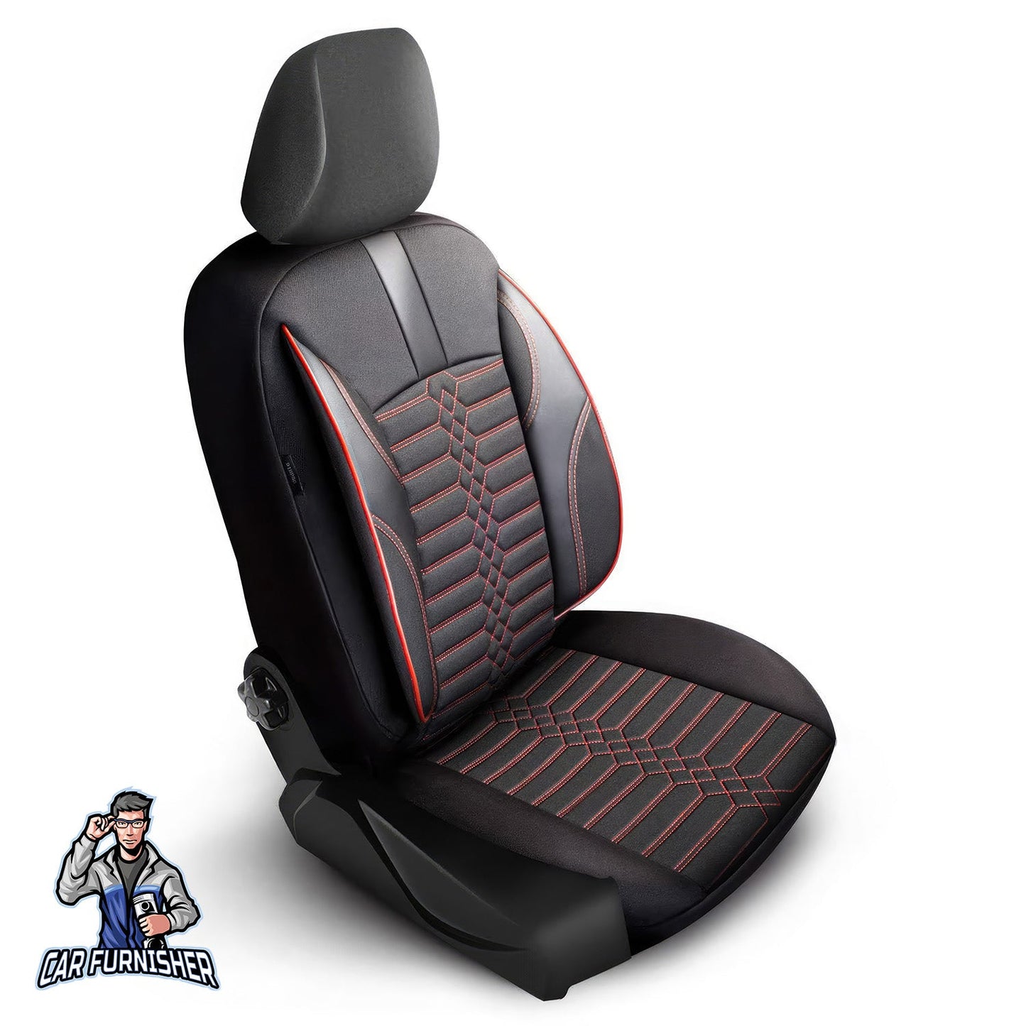 Volkswagen Jetta Seat Covers Athens Design Dark Red 5 Seats + Headrests (Full Set) Leather & Jacquard Fabric