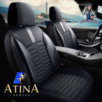 Thumbnail for Volkswagen Jetta Seat Covers Athens Design Gray 5 Seats + Headrests (Full Set) Leather & Jacquard Fabric