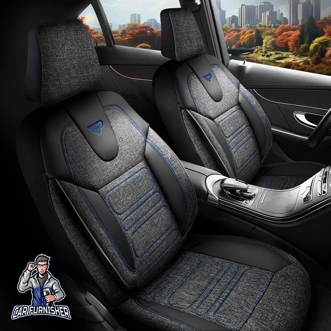 Hyundai Ioniq 6 Seat Covers Atlanta Linen Fabric Design