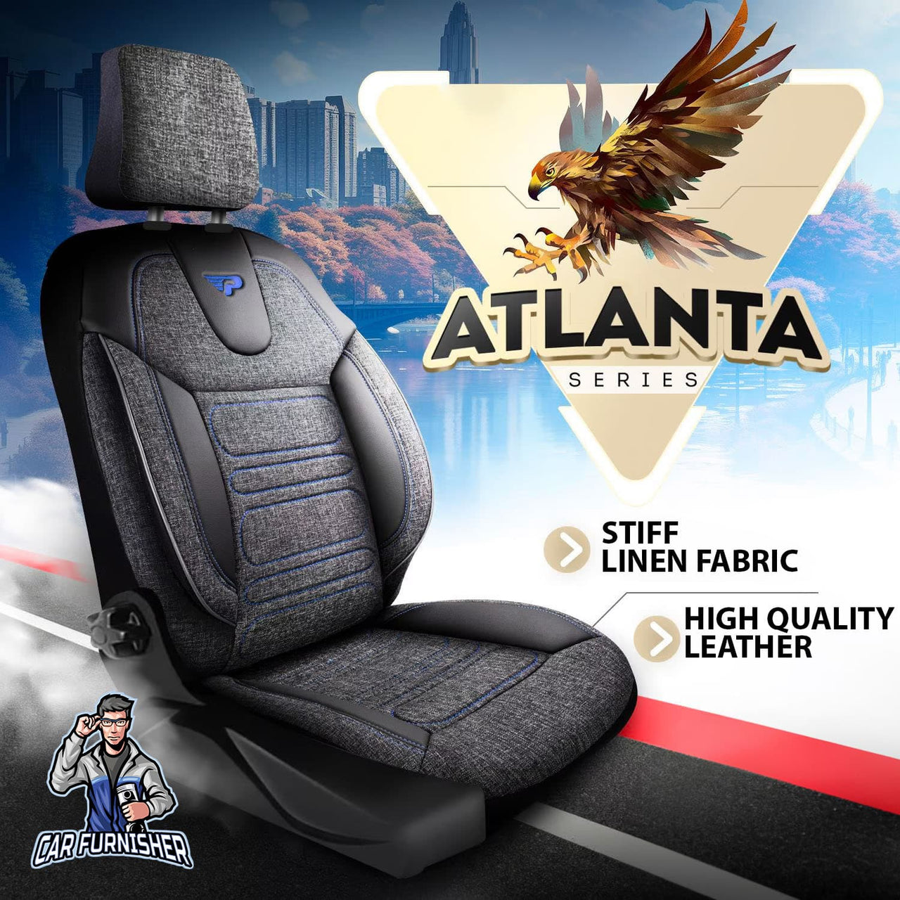 Hyundai Galloper Seat Covers Atlanta Linen Fabric Design