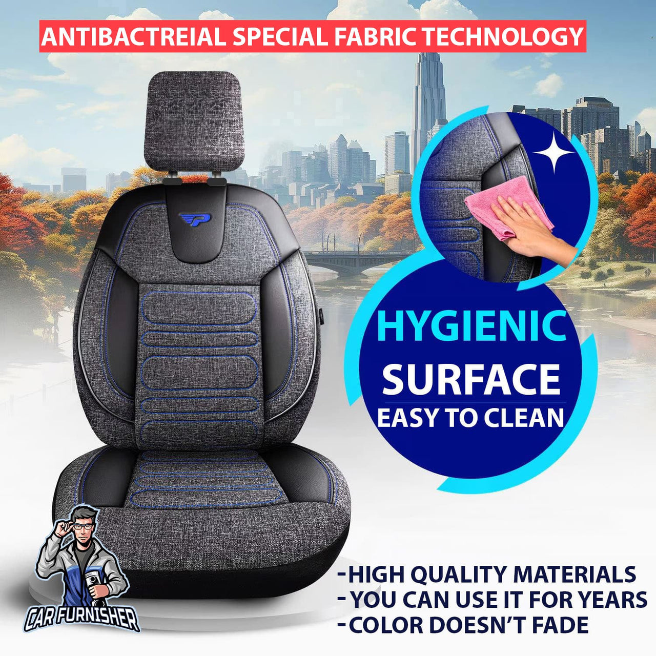 Hyundai Avante Seat Covers Atlanta Linen Fabric Design