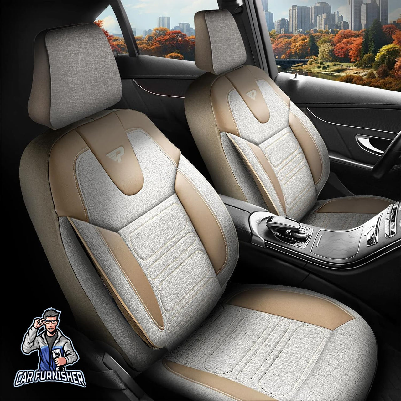 Hyundai Staria Seat Covers Atlanta Linen Fabric Design