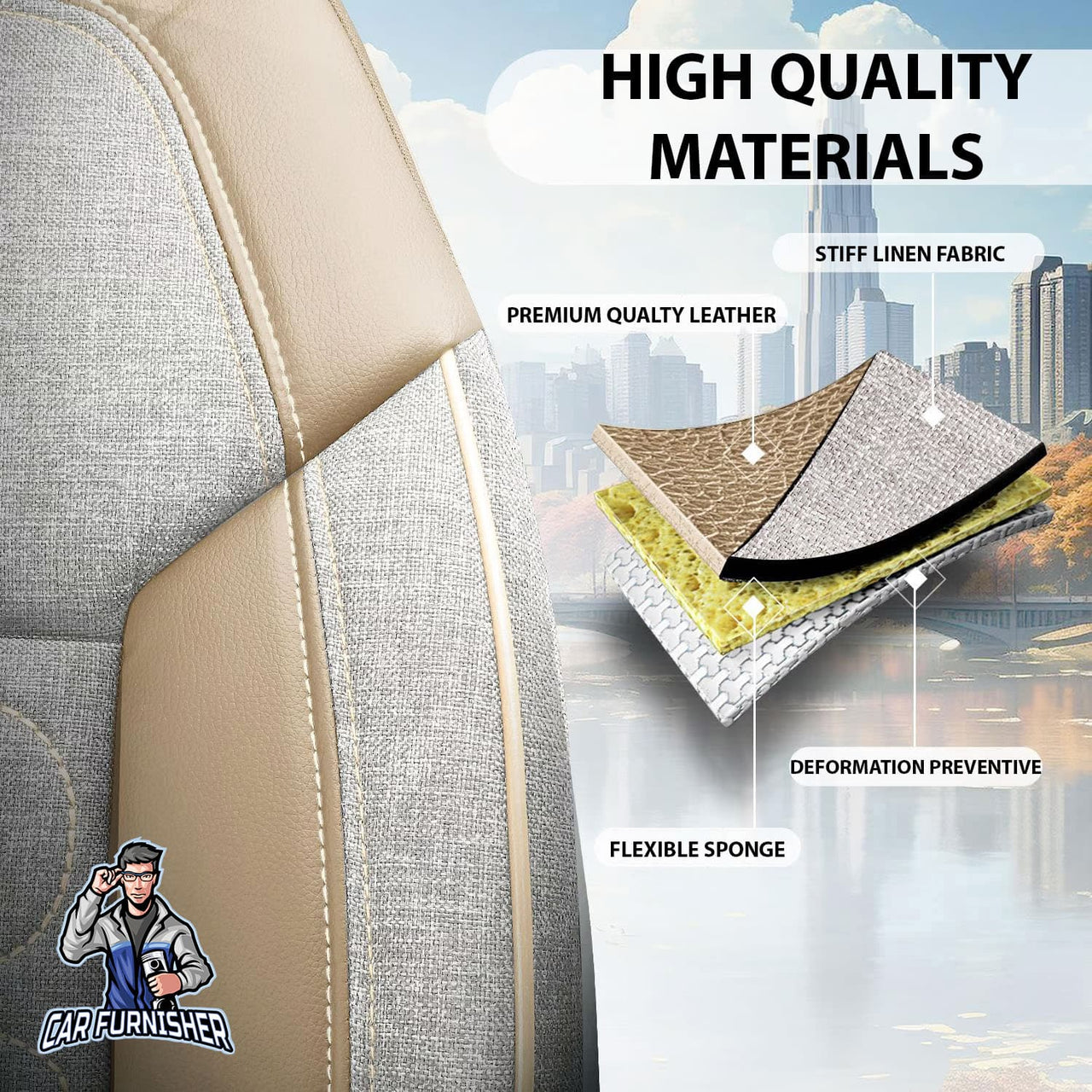 Audi A6 Seat Covers Atlanta Linen Fabric Design