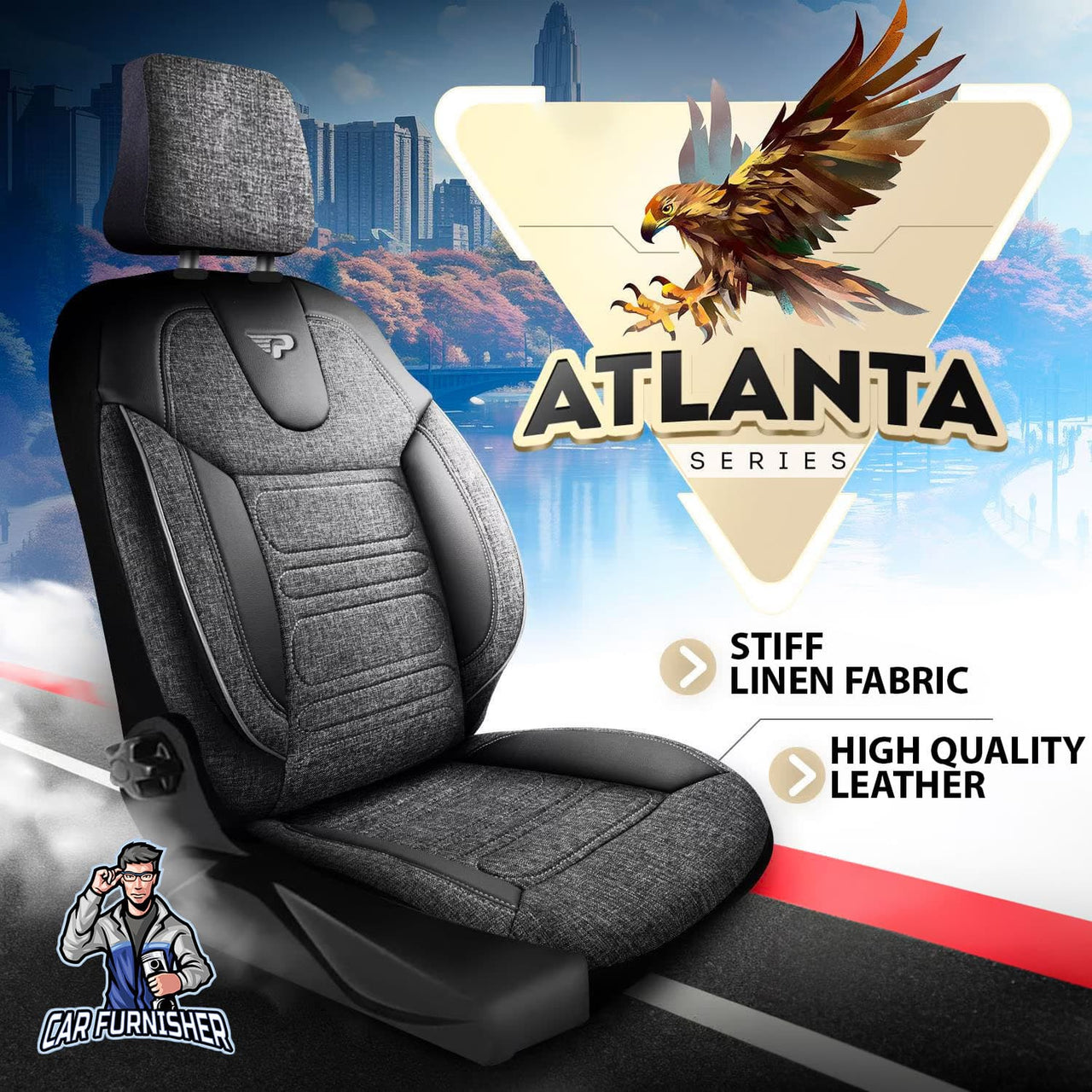 Hyundai Avante Seat Covers Atlanta Linen Fabric Design