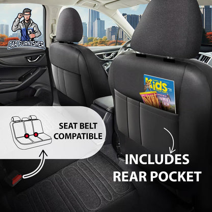 Volkswagen Jetta Seat Covers Atlanta Linen Fabric Design Black 5 Seats + Headrests (Full Set) Leather & Linen Fabric