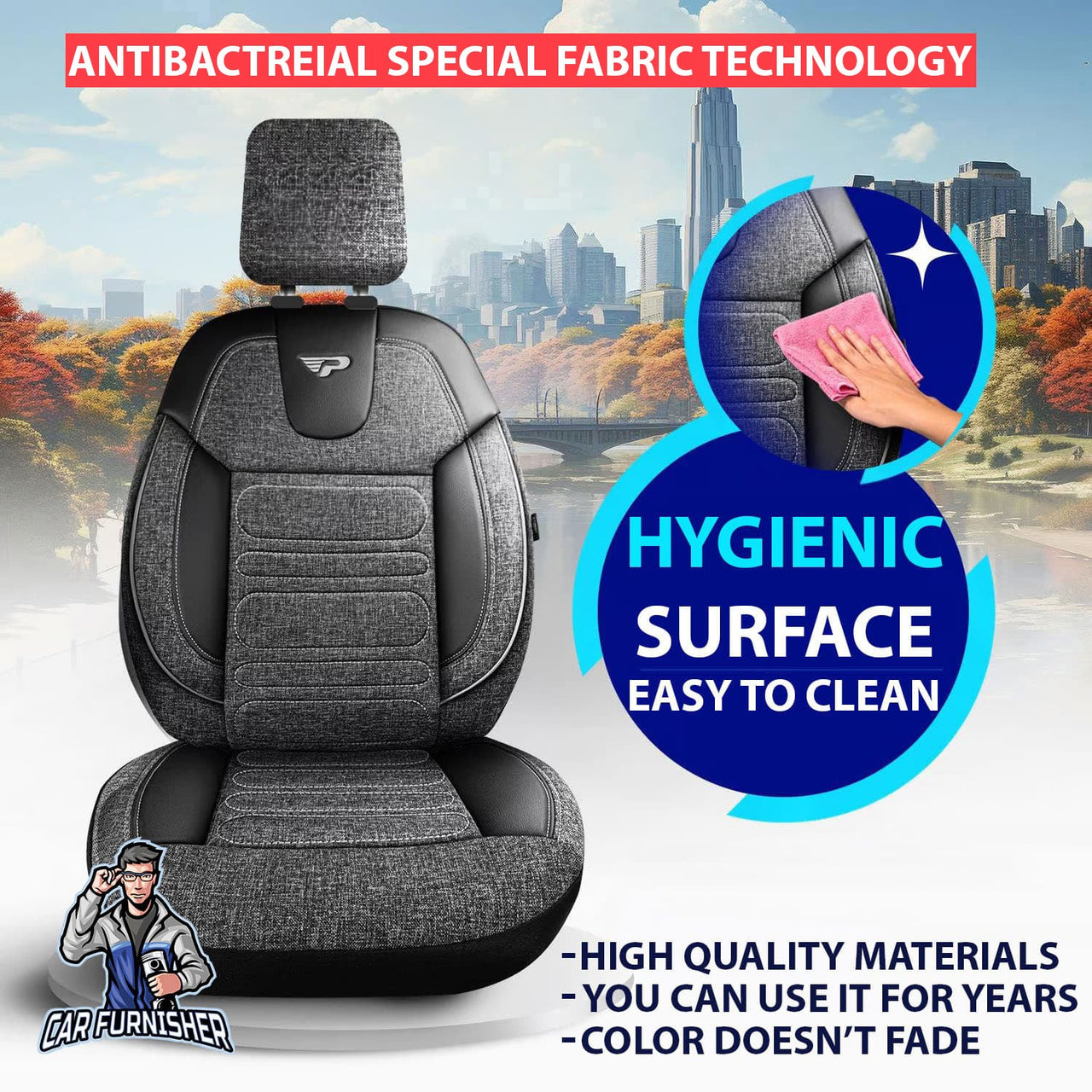 Hyundai Click Seat Covers Atlanta Linen Fabric Design