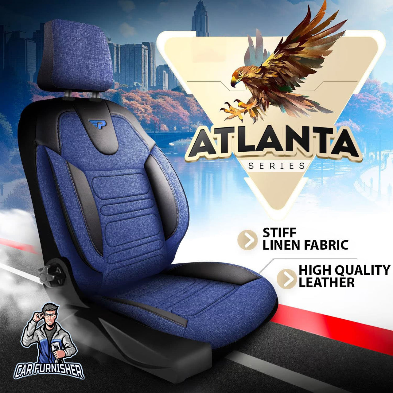 Nissan Navara Seat Covers Atlanta Linen Fabric Design