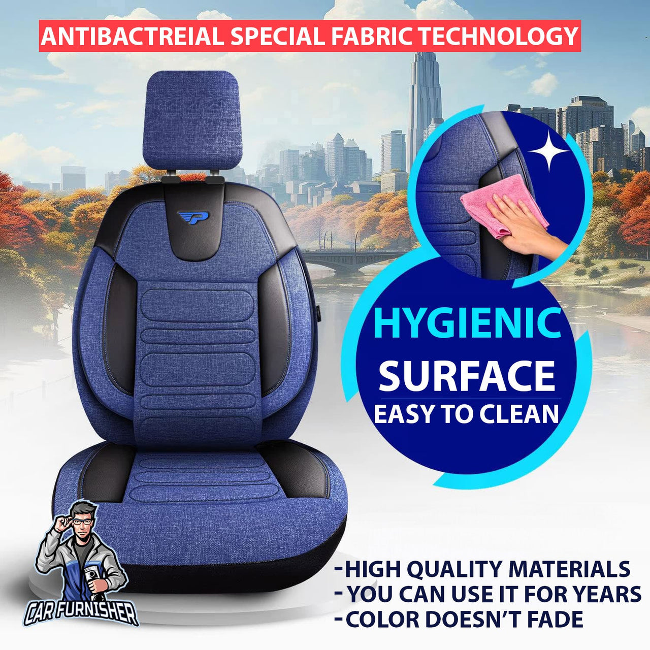 Hyundai Excel Seat Covers Atlanta Linen Fabric Design