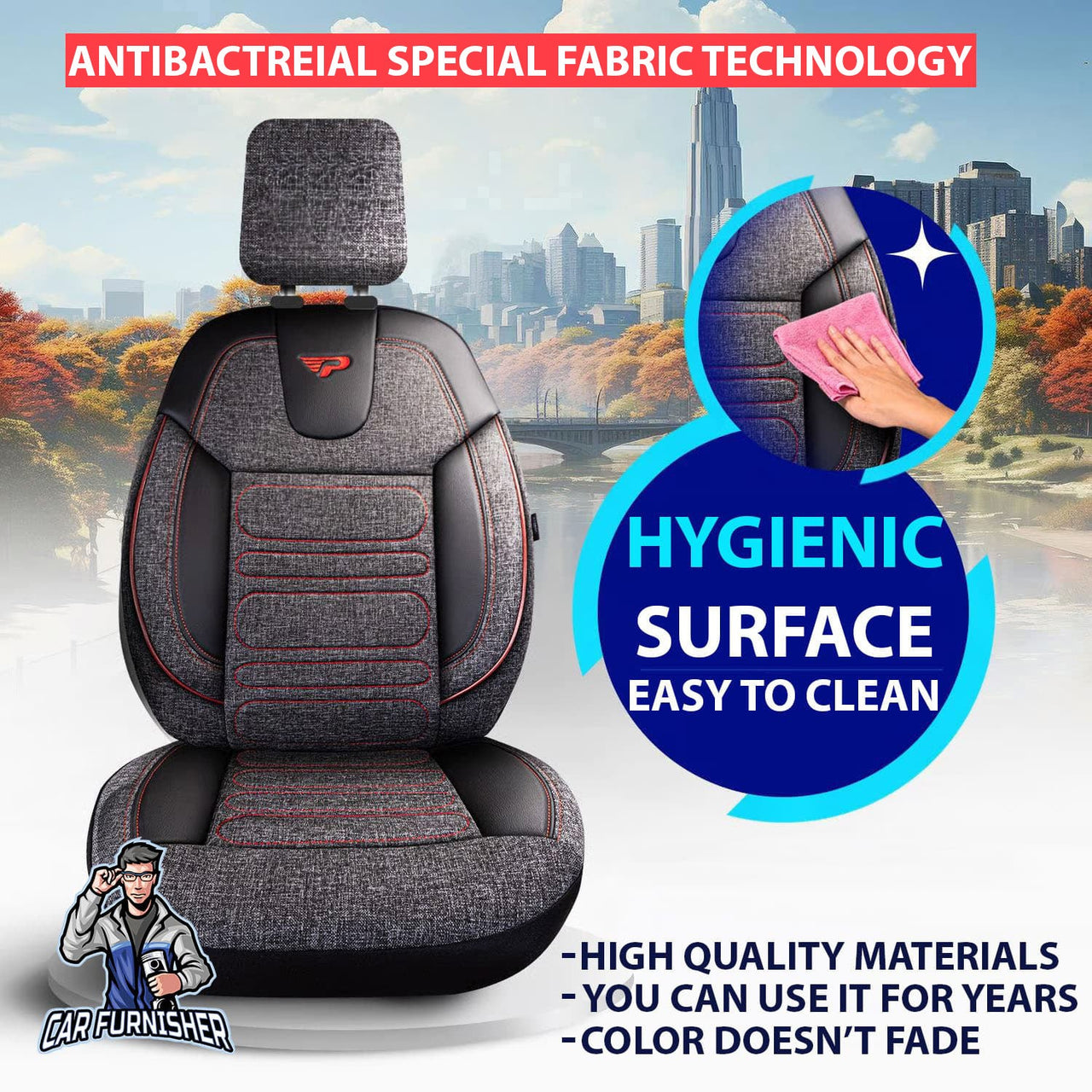 Hyundai Encino Seat Covers Atlanta Linen Fabric Design