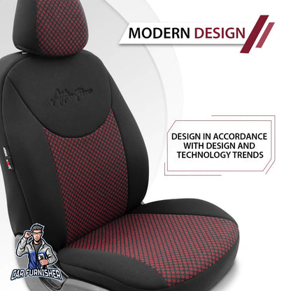 Volkswagen Jetta Seat Covers Attraction Design Burgundy 5 Seats + Headrests (Full Set) Cotton Fabric