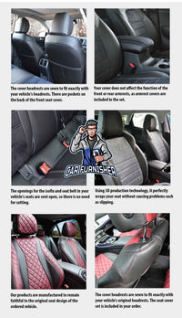 Thumbnail for Cupra Formentor Seat Covers London Foal Feather Design Smoked Black Leather & Foal Feather