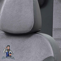 Thumbnail for Cupra Formentor Seat Covers London Foal Feather Design Smoked Black Leather & Foal Feather