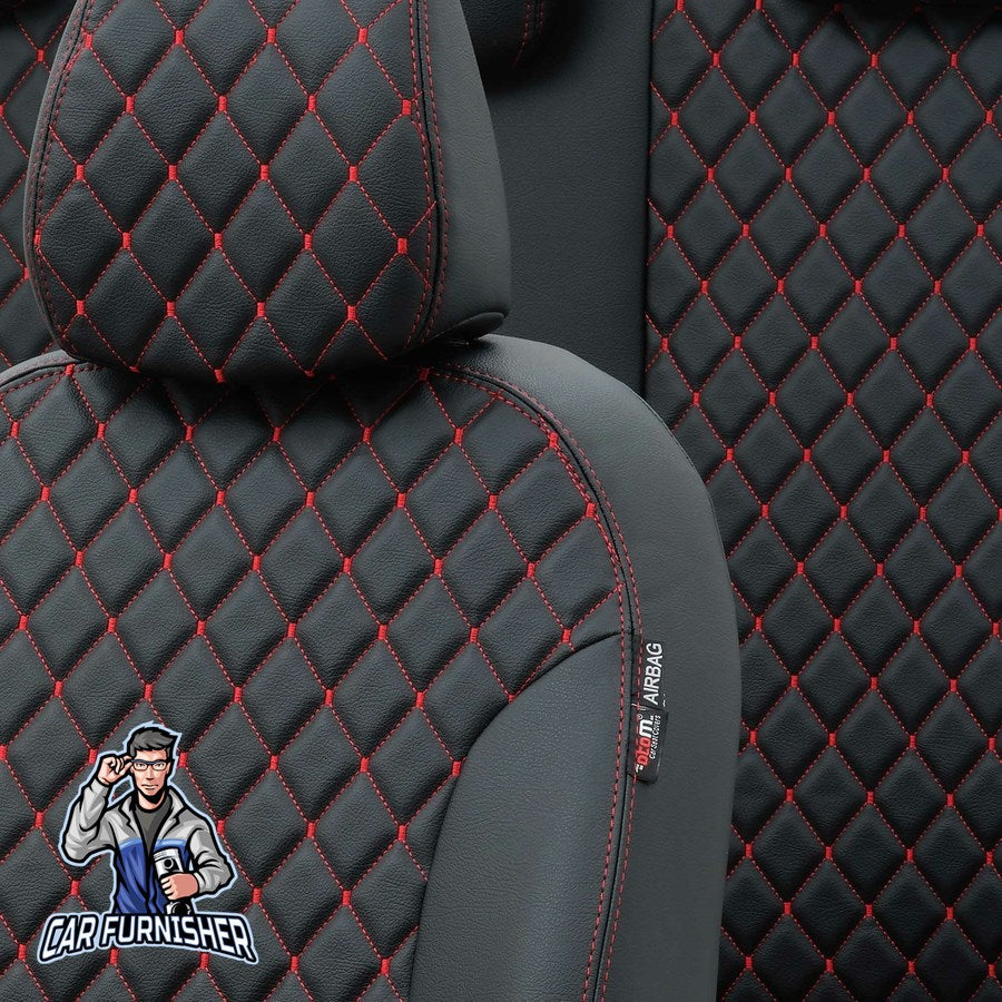 Cupra Formentor Seat Covers Madrid Leather Design Dark Red Leather