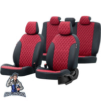 Thumbnail for Cupra Formentor Seat Covers Madrid Leather Design Red Leather