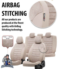 Thumbnail for Cupra Formentor Seat Covers Milano Suede Design Ivory Leather & Suede Fabric