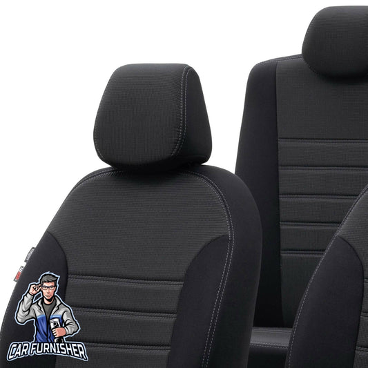 Alfa Romeo 156 Seat Cover Original Jacquard Design Dark Gray Full Set (5 Seats + Handrest + Headrests) Jacquard Fabric
