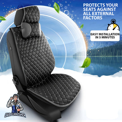 Car Seat Protector - Mars Design Gray 2x Front Seat Fabric